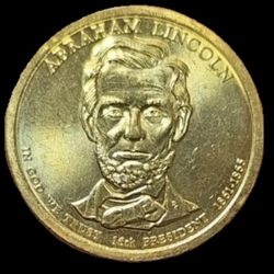 ABRAHAM LINCOLN ONE GOLD COLOR COIN ,MS 65 A Great Coin For Your Collection!