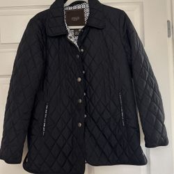 Black Vintage Coach Signature Quilted Coat $40