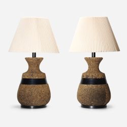 Mid-Century Modern Cork Lamps