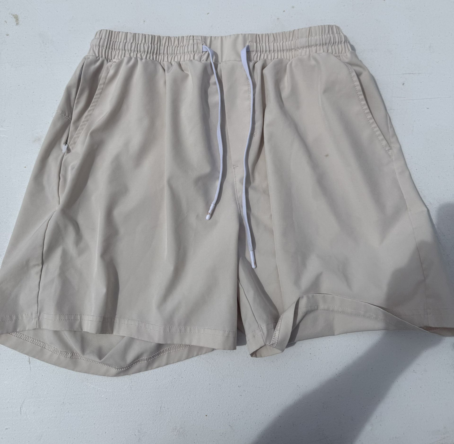 Cream Color Active Shorts