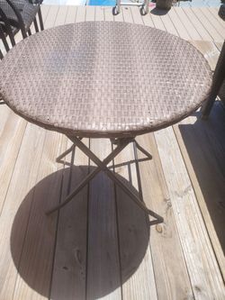 Wicker side table patio / outdoor