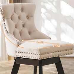 4 Brand New Ivory Velvet Stools 