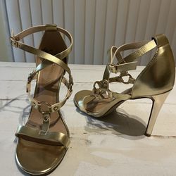 Gold Heels With Multi Straps Size 8 1/2