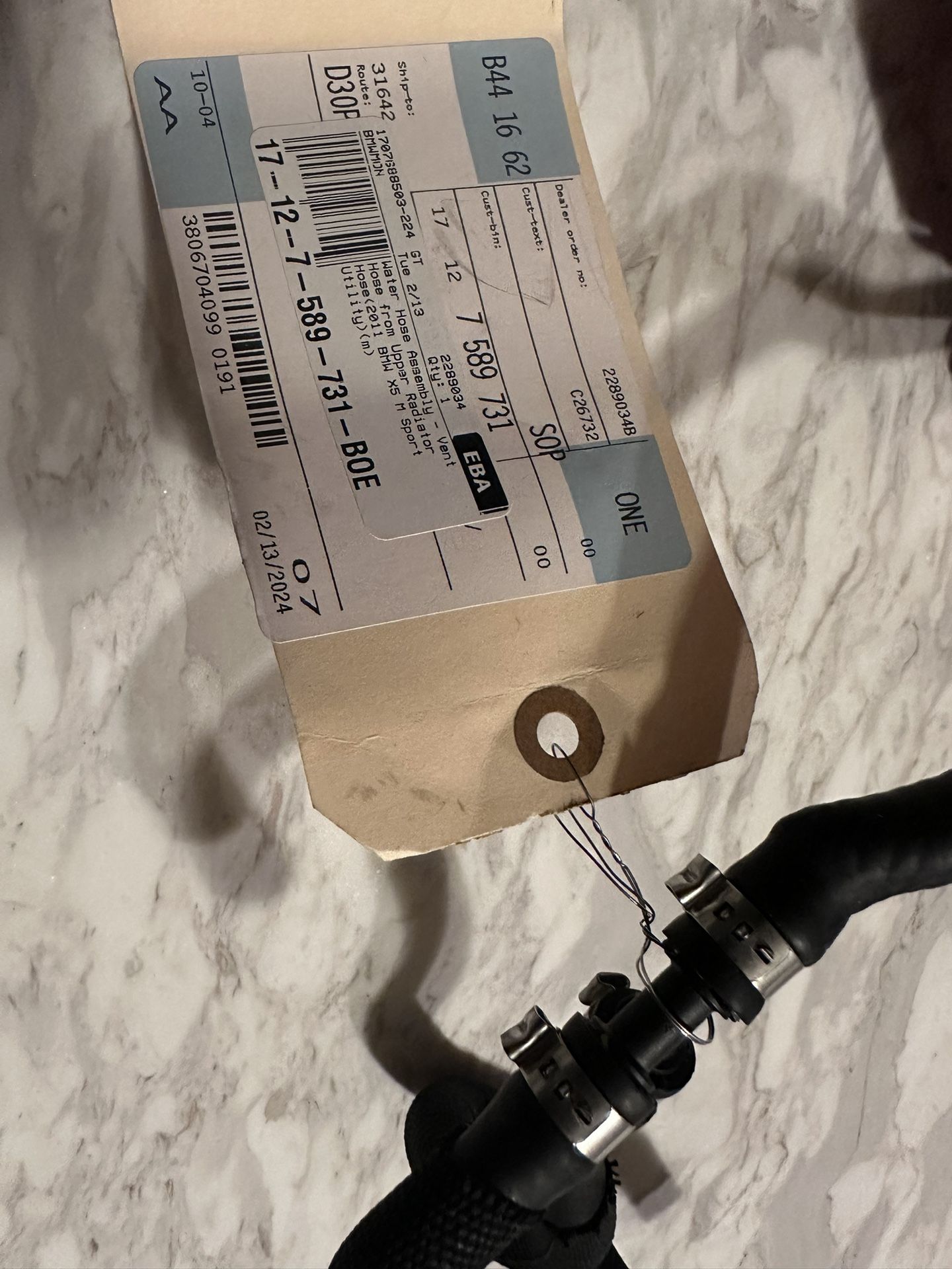 Brand New BMW OEM Coolant Hose (contact info removed)