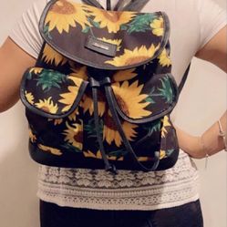 Sunflower Print Backpack