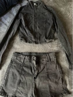 Women black denim outfit size M