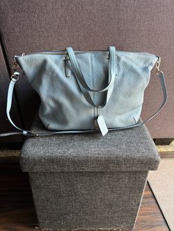 Coach Leather Handbag Light Blue