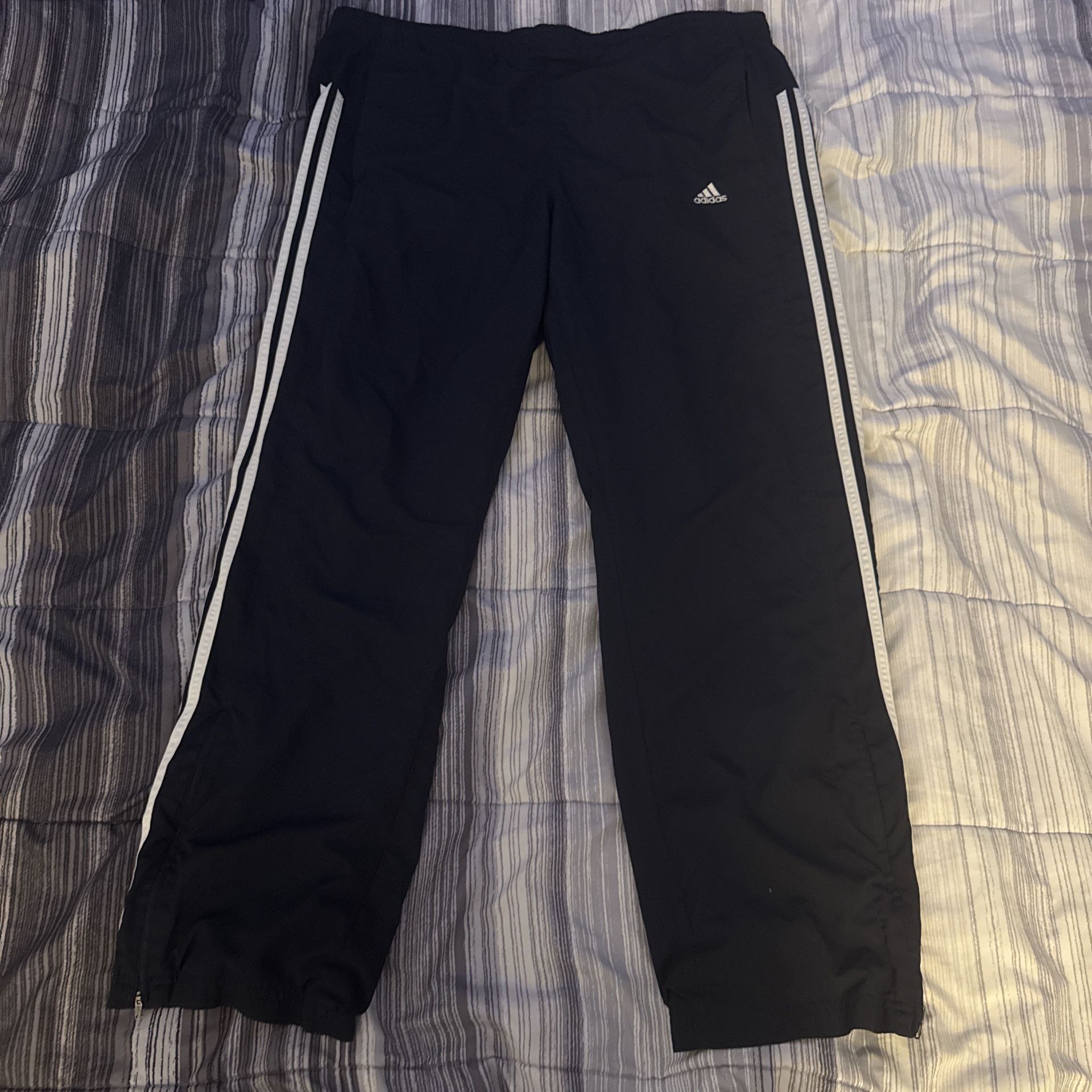 Adidas black and white joggers 