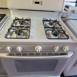 White GE 30"Wide Apartment Size 4 Burner Gas Stove Range Estufa 