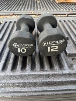 Sports Authority 10 & 12 lb Neoprene Dumbbells