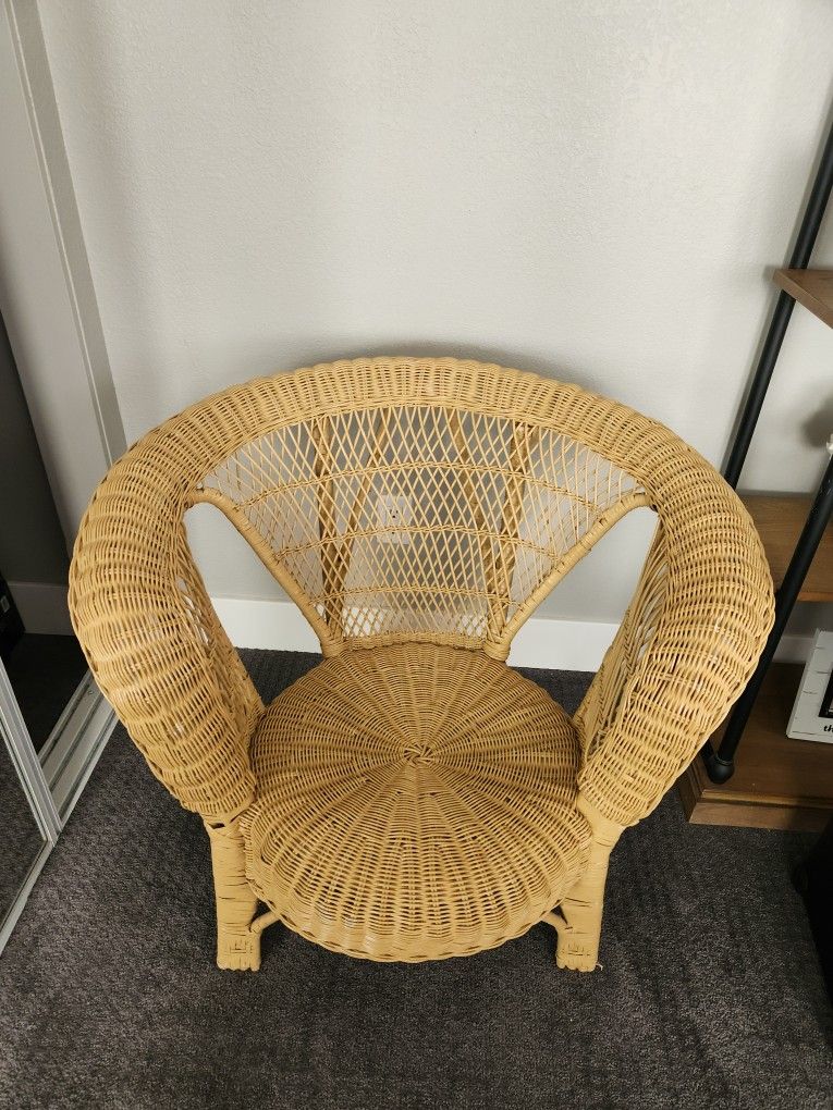 Boho Wicker Chair With Cushion