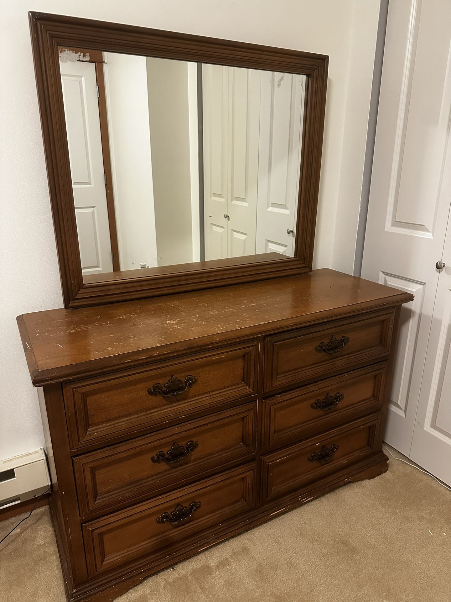 Bassett Solid Wood Dresser w/ Tilting Mirror