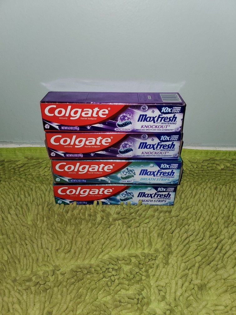 4 Colgate Toothpaste Maxfresh 6.3oz (2 Mint Fusion/2 Cool Mint)
