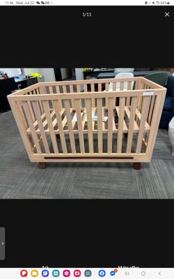 solid wood  4 in-1 Convertible Crib  - Mattress not include  Brown  Crafted  from solid natural wood, this crib grows with your child, converting int