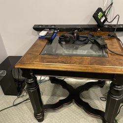 Genuine Leather Couches, Coffee Table, Two End Tables And Rug. For $600