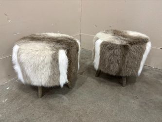 TARGET Threshold Judith Faux Fur Ottomans (Set of 2)