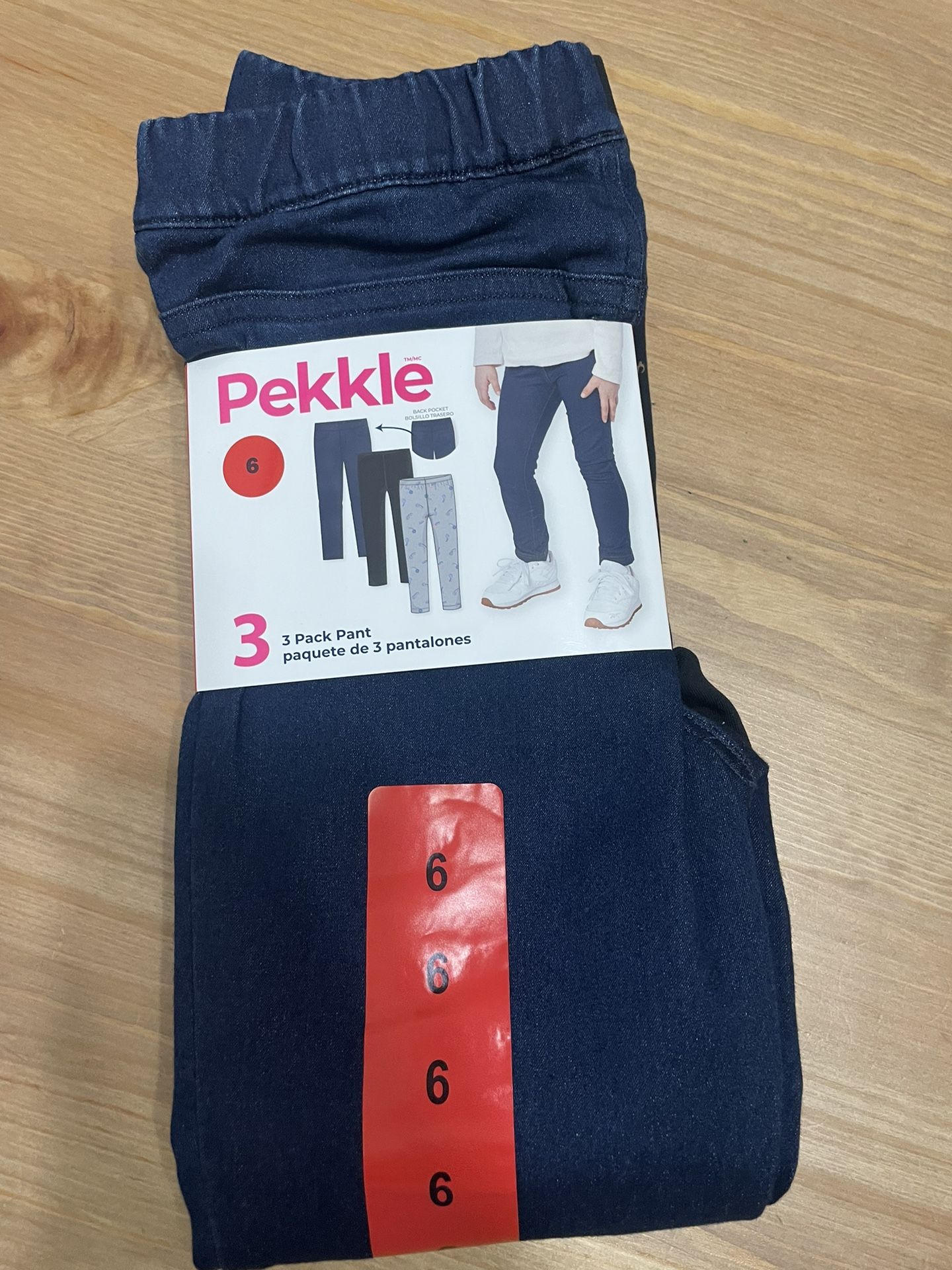 Pekkle Kids 3 Pack Leggings Pants 6 Size