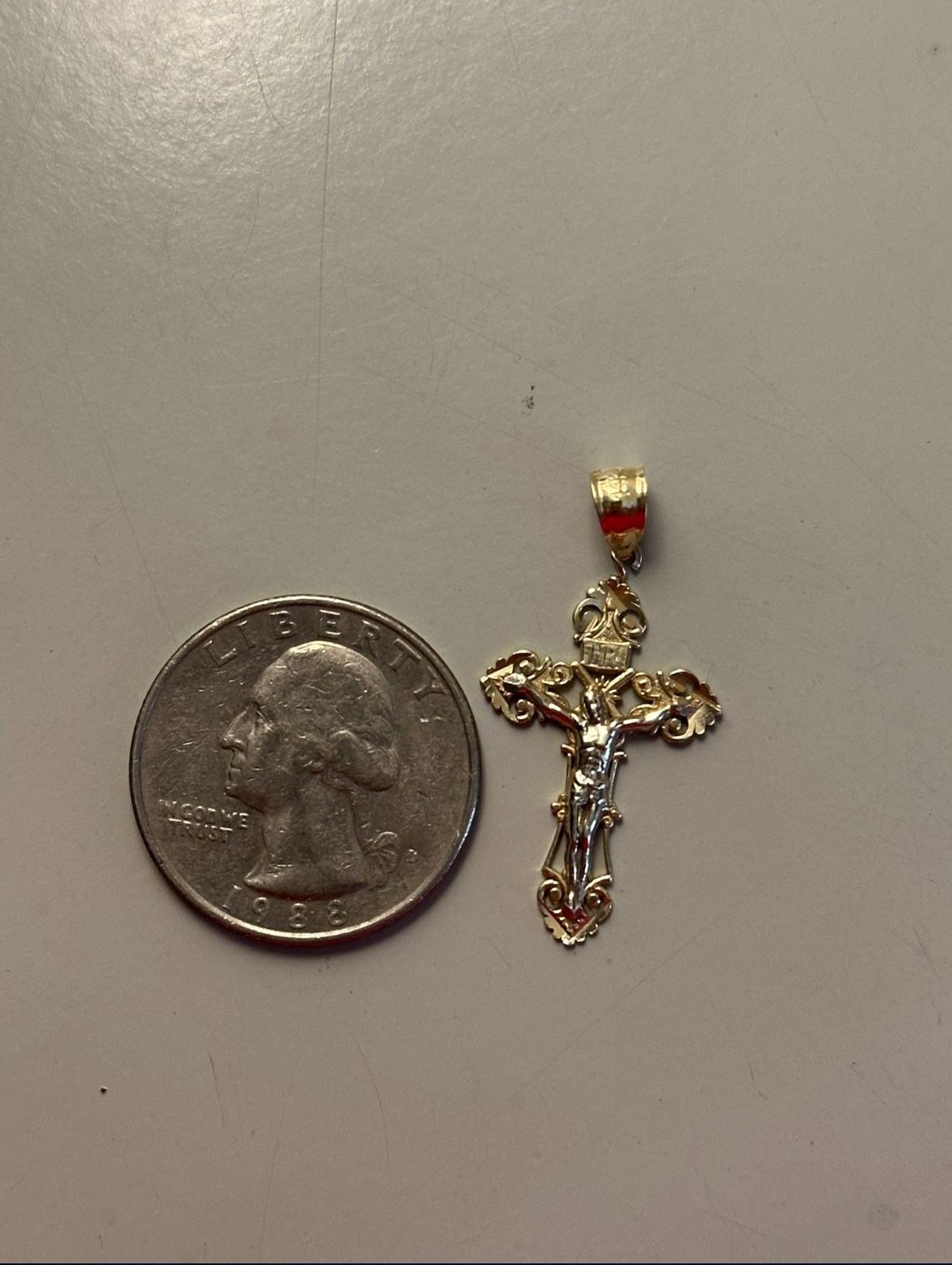 14k gold cross pendant
