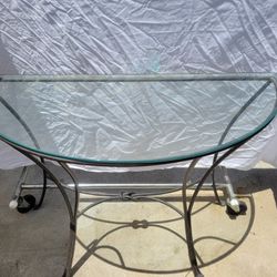 Iron Glass Table And Shelves