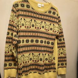 Pokémon Holliday Knit Shirt Woman Size XL 