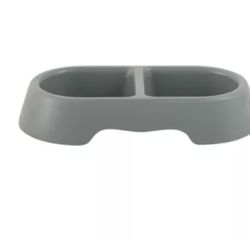Whisker Double Plastic Bowl.  9.75 in L x 5 in W 1.25 in H