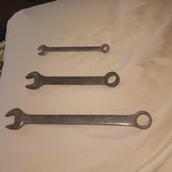 3 Vintages Snap-On Wrench Hand Wrenches USA