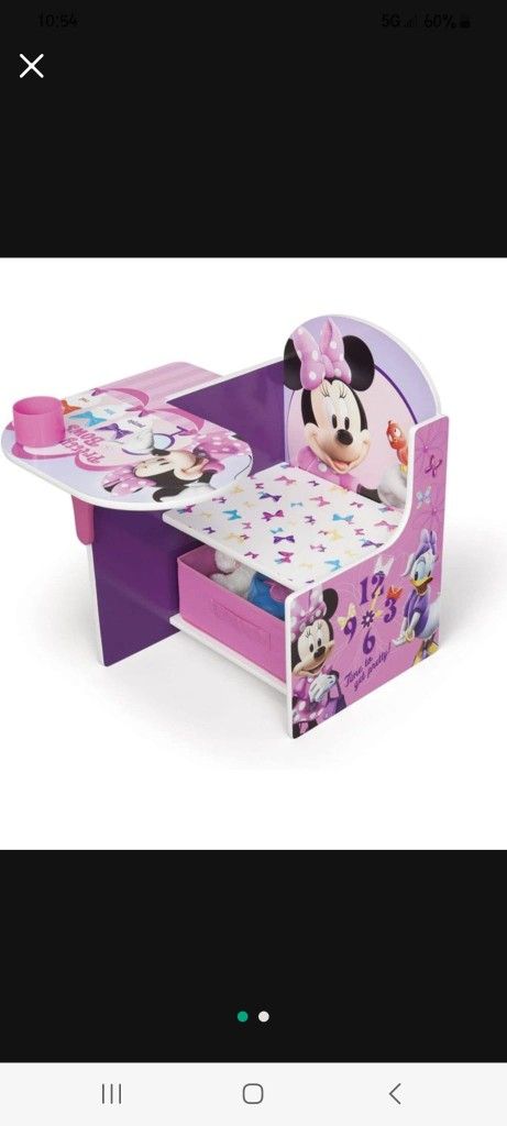 Delta Children Chair Desk with Storage Bin, Disney Minnie Mouse