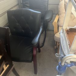 Two office chairs $20 each two wooden chairs $30 each