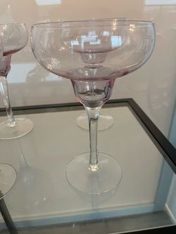 Pink tinted margarita glasses