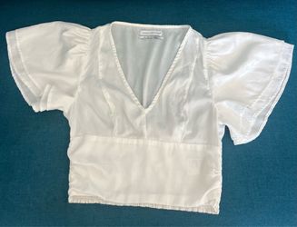 Urban Outfitters White Puff Sleeve Crop Top – Size S