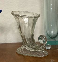 Glass Cornicopia "Horn of Plenty" Vase