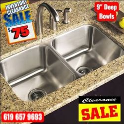 New Stainless Steel Kitchen Sinks On Sale 1/2 Price Off Only $75 each