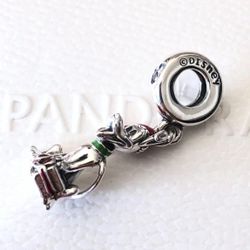 Pandora Disney's Pluto Christmas, Dangle Charm, Enamel & Cubic Zirconia #799199C01 + FREE Pandora Gift Box + Tag