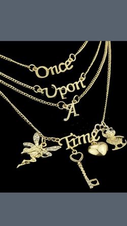 Once upon a time gold necklace with Rhinestones! Very cute