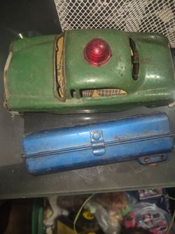 Vintage 1950s Line Mar Toys Japan Tin Police Car Remote Control - Repair / Parts