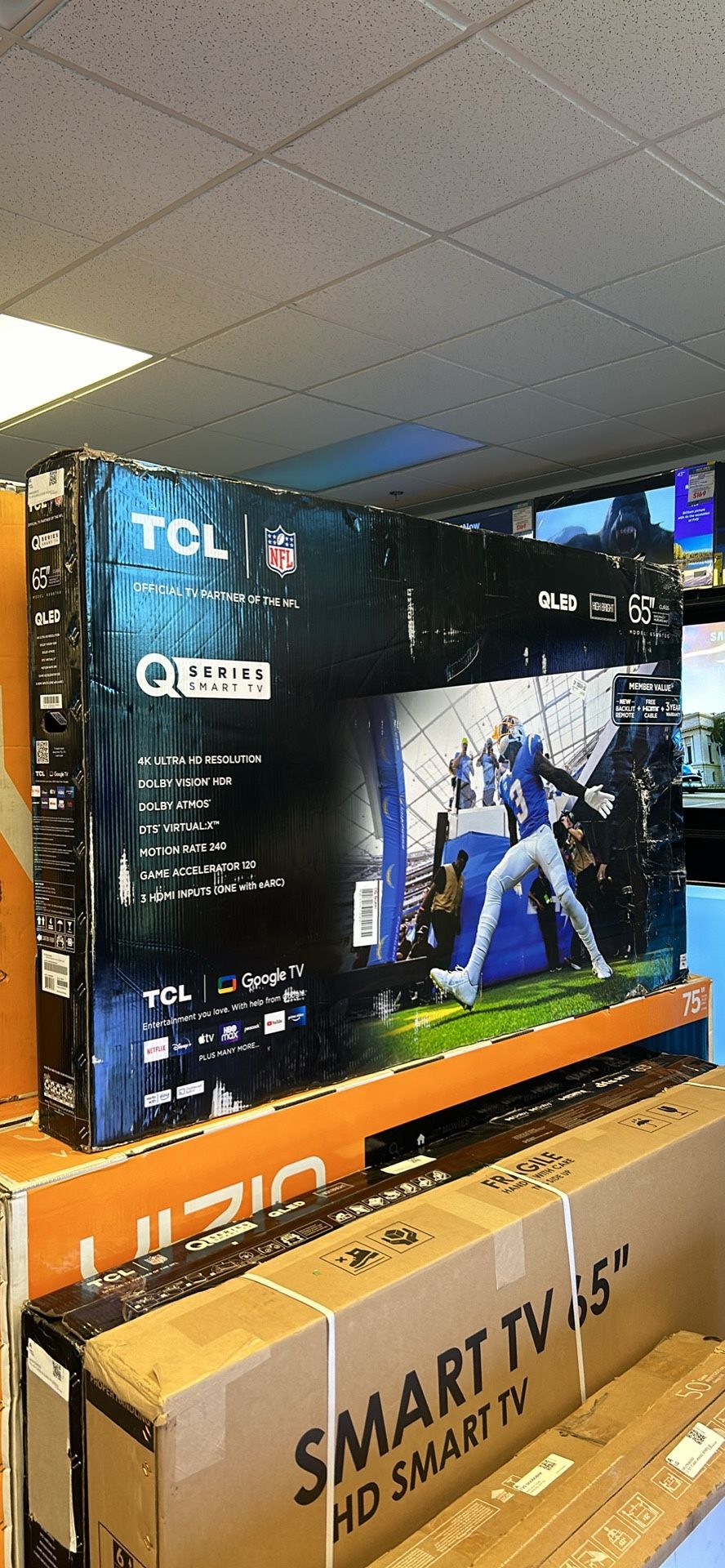 65” TCL 4K QLED Smart TV