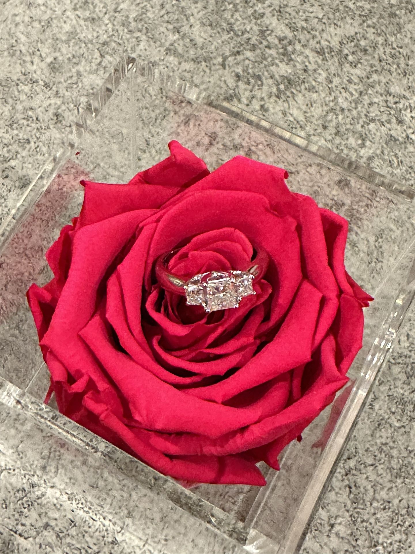 18k White Gold  1cttw Princess Cut Engagement Ring