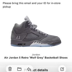 Jordan Retro 5 Wolf Grey