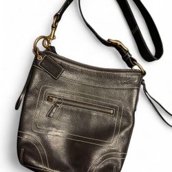 Authentic  Black Leather Coach Shoulder Bag
