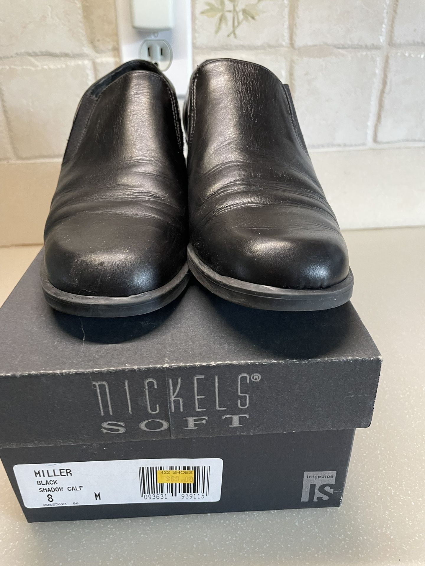 Nickels Soft Miller 8 Black Slip One Shoes Leather