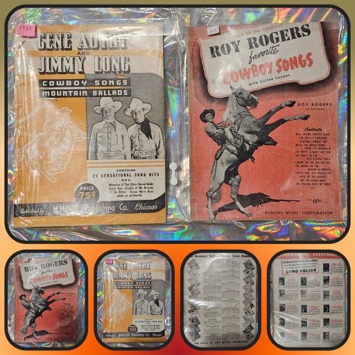 Roy Rodgers Cowboy Songs Book & Cowboy Songs And Mountain Ballads Book