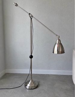MCM Style Counterbalance Floor Lamp | Brushed Nickel