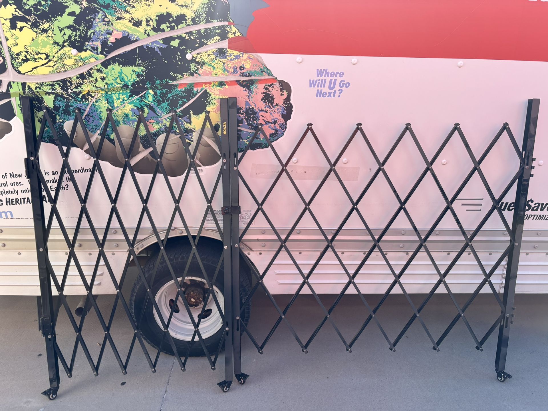 Double Folding Security Gate Folding Door Gate 5' H x 10' W Scissor Gate