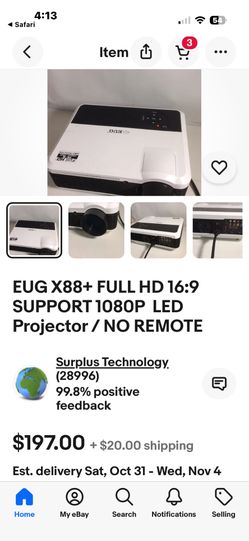 Digital Projector With Telescoping Mount