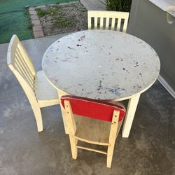 FREE- Art Table And 3 Chairs.