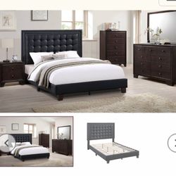 Cama Negra Con Colchon Buena Calidad 