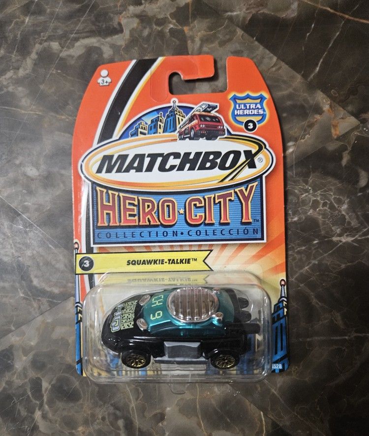 Matchbox Hero City Ultra Heroes (2003) Mattel Squawkie-Talkie Green Toy Car #3