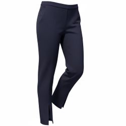 SHEIN Navy Slim Ankle Trousers with Front Slit
