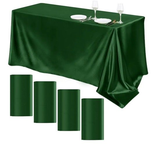 15 Satin Green Table Cloths