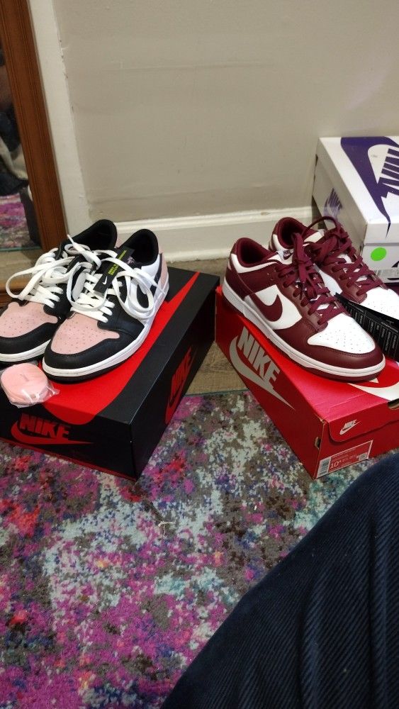 Jordan og Low Bleached Coral Nike Dunk Low Team Red